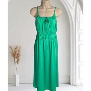 ON 34th Maxi Silky Kelly Green Dress Nature Sun Resortwear Cocktail Party XL